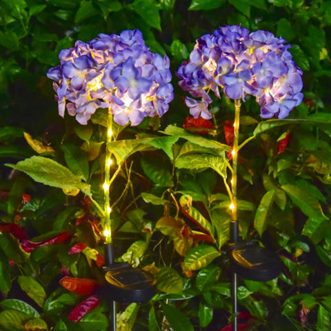 Solar Hydrangea Garden Lights, Outdoor Decorative Flower Lights, Waterproof Solar Powered Yard & Pathway Lights for Garden, Patio, Lawn & Landscape (Solar Light Hydrangea Flower (4 Pack)