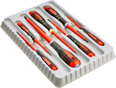 BAHCO BE-9888S ERGO VDE INSULATED SCREWDRIVER SET 7 PIECE ELECTRICAL TOOL KIT MULTI COLOUR