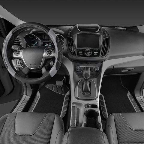 Leather Steering Wheel Cover and Waterproof Car Floor Mats