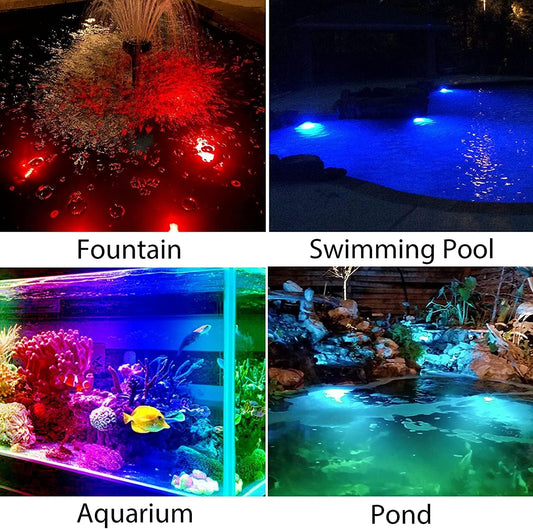 Solar Pond Lights, 18 LED Super Bright RGB Landscape Spotlights IP68 Underwater Pond Lights Submersible LED Lights for Fish Aquarium Tank