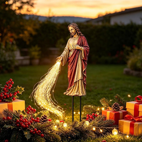 Christmas Solar Lights Outdoor Solar Religious Warm Glow Decoration