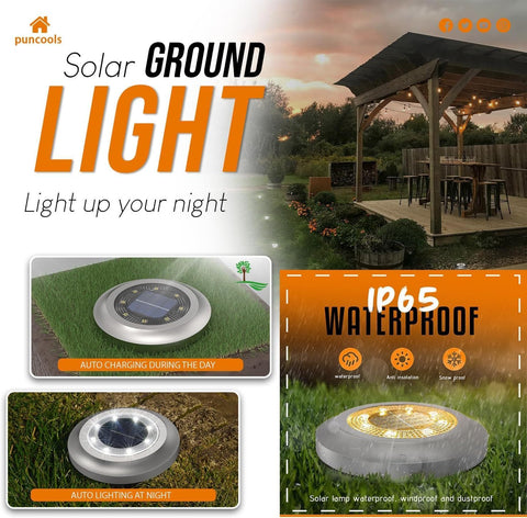 Solar Lights Outdoor Garden,12 Pack Waterproof Solar Ground Lights for Lawn Pathway Yard Landscape Walkway(Multicolor)