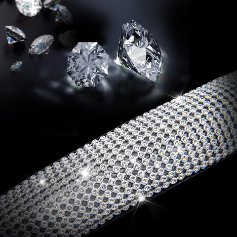 Car Pass Bling Diamond Leather Steering Wheel Cover – Silver