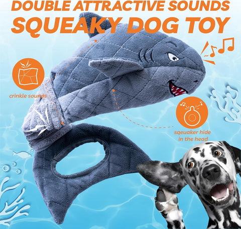 Legend Sandy Grey Shark Dog Toy – Large Interactive Chew Toy