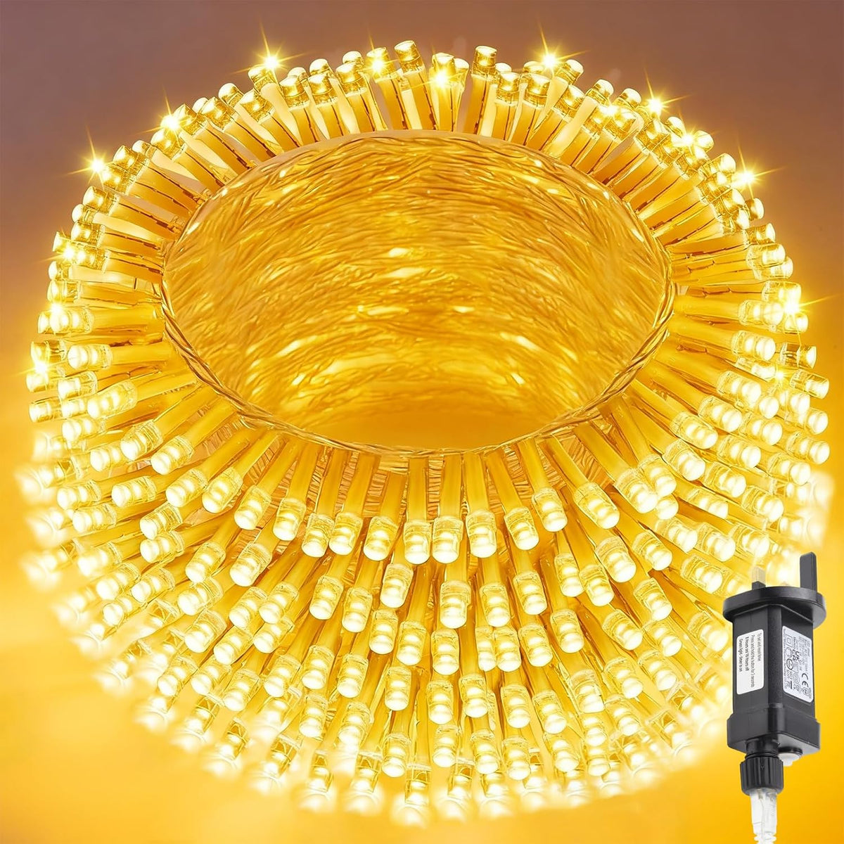 Grestar 30M 300 LED Fairy Lights Plug In – Warm White Christmas String Lights with 8 Lighting Modes, IP44 Waterproof Indoor Outdoor Decorative Lights for Garden, Bedroom, Wedding & Party