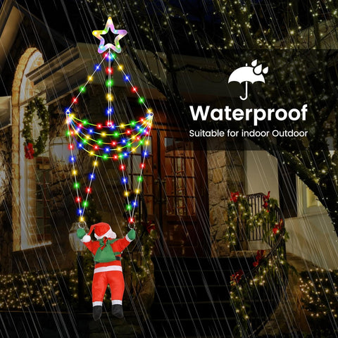 Linhai LED Christmas Parachute Lights with Santa Claus – 3.66ft, 8 Modes