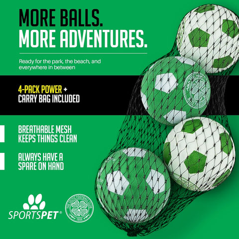 Small Dog Rubber Bounce Balls 4 Pack for Fetch and Play Green and White