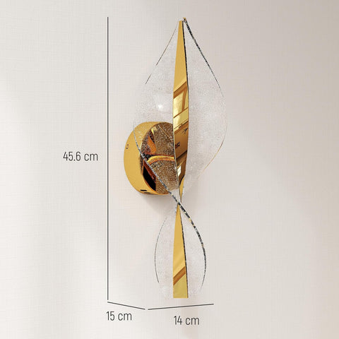 HOMCOM LED Spiral Wall Lamp 2 Pack Gold