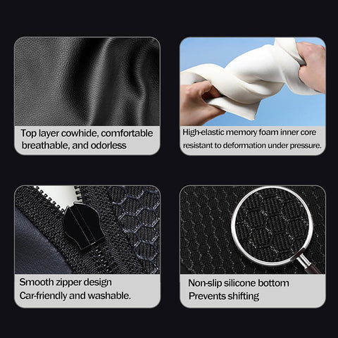 Genuine Cowhide Leather Car Center Console Cover Pad