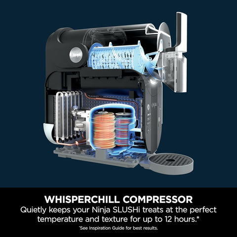 SLUSHi Frozen Drinks Maker – Make Slushies, Milkshakes, Frozen Cocktails & Frappés – No Ice Needed, 1.9L Capacity, Blue & Grey