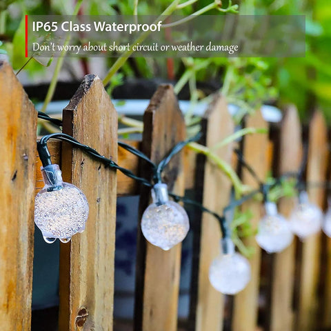 Lezonic Solar Fairy Lights Outdoor Waterproof 50 LED Multicoloured String Lights – 8 Lighting Modes, Auto On/Off, IP65 Garden Fairy Lights for Patio, Wedding & Party Decorations