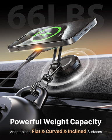 MagSafe Car Charger Mount 15W Fast Wireless Charging Alloy Foldable