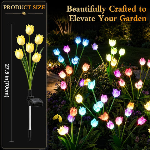 Solar Lily of The Valley Garden Lights, Colour Changing (2 Pack)