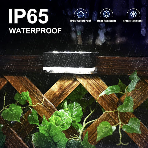 Solpex Solar Deck Lights 12 Pack, Waterproof Led Lights for Outdoor Stairs, Step, Fence, Yard, Patio, and Pathway(Cold White, Black)