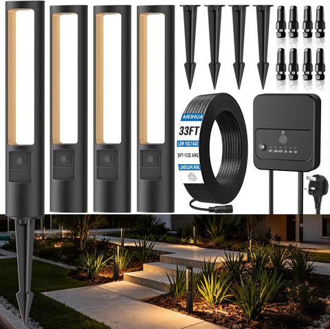 Mains Powered Garden Path Lights Low Voltage Outdoor Landscape Lights 4P