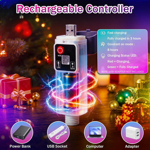 Rechargeable Fairy Curtain Lights 3x3m – Multicolour RGB LED Window Lights with App & Remote Control, 99+ Modes and Music Sync – Bring Every Celebration to Life with Colour
