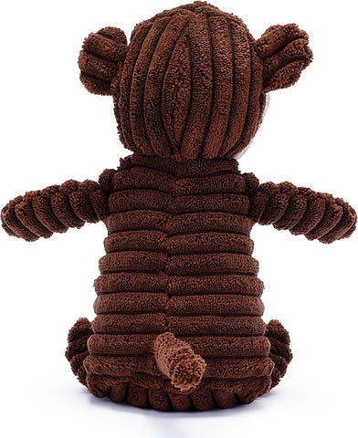 Brown Monkey Plush Dog Toy with Squeaker