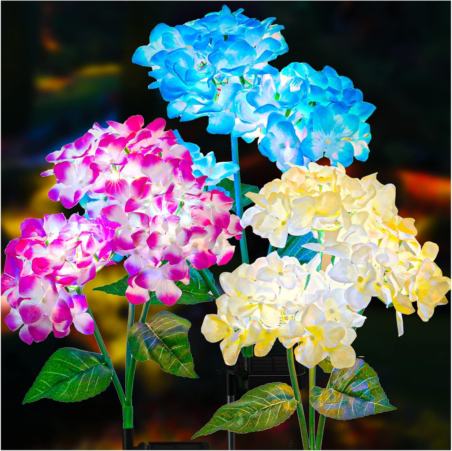Solar Daffodil Flower Lights, Color Changing Garden Decor (4 Pack)