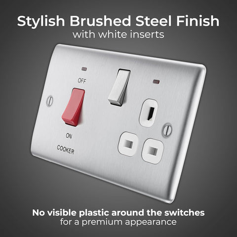 Cooker Control Unit Switch with Socket and LED 45A