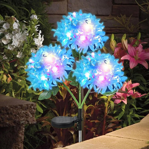 Fairy Hydrangea Lights - Artificial Light Up Hydrangea Flower with 2 Lighting Modes - Outdoor Solar Garden Lights, Yard Art, Blooming Flower Garden Decor for Patio Lawn Pathway