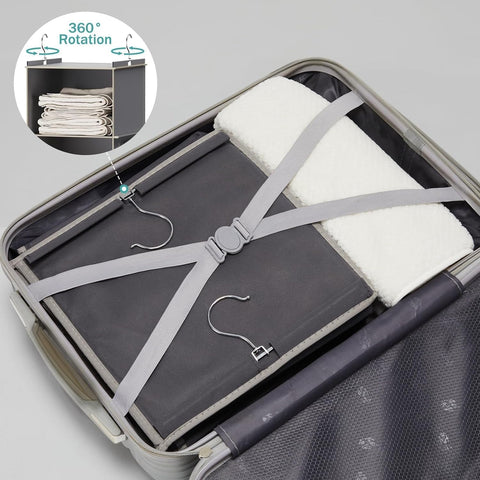 YOUDENOVA Hanging Wardrobe Organiser, 6 Shelves with Side Pockets, Grey – Make Every Shelf Count