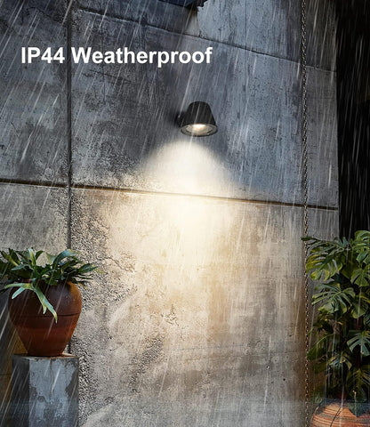 DAWALIGHT Outdoor Wall Lights GU10 5W Wall Spotlight Exterior LED Lights Mains Powered Waterproof IP44 Outside Light Aluminum for Patio Doorway Porch Terrance Hallway (Dark Grey)