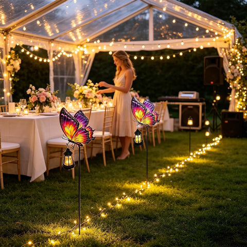 Solar Garden Lights, Butterfly Yard Stakes, Waterproof LED Landscape Decor