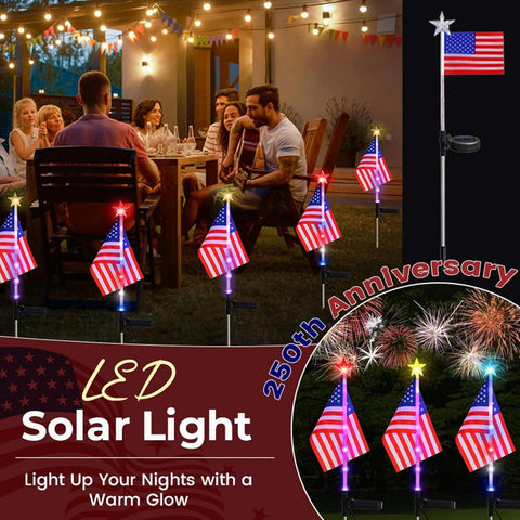 Garden Lights Waterproof Flag Lighting for 4th of July
