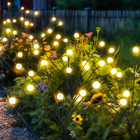 Solar Lights Outdoor Garden, 6 Pack Garden Lights Solar Powered Waterproof, Auto On/Off Warm White Pathway Light Ideal for Lawn, Yard, Path, Patio ＆ Landscape