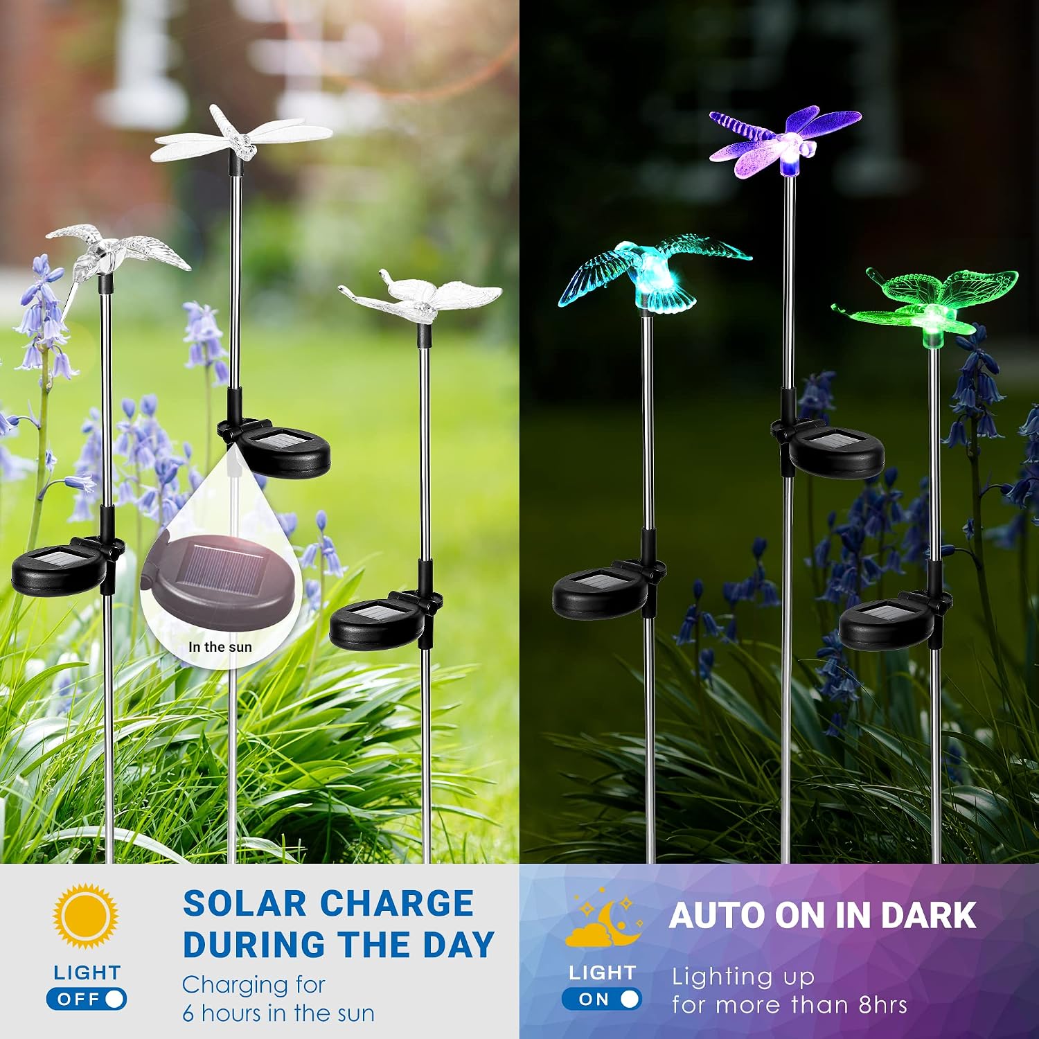 Solpex Solar Garden Lights, 3 Pack Butterfly Bird Lights Outdoor