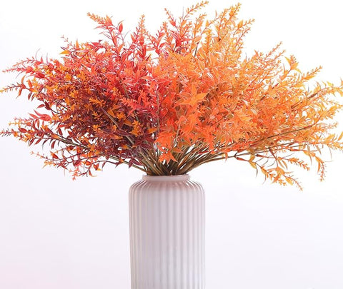 12 Bundles Artificial Fall Flowers No Fade Faux Autumn Plants,Fake Indoor Outdoor Greenery for Thanksgiving Christmas Wedding Party Home Garden Décor (Autumn)