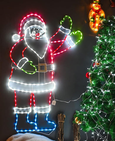 ZHOUDUIDUI 5FT Santa Claus Neon Light – 273 LED Colorful Christmas Decoration