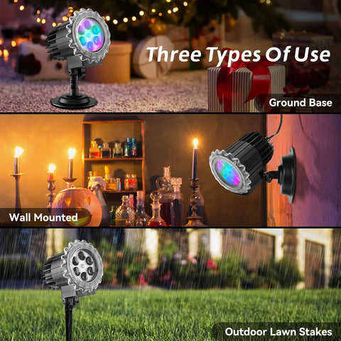 MATEPROX Snowflake Projector Lights – IP65 Waterproof LED Christmas Snowflake Projector with 5M UK Plug for Indoor & Outdoor Garden, Lawn, House & Party Decorations