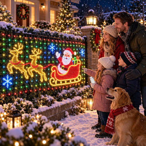 Smart Christmas Curtain Lights 3×1.2m with App Control & DIY Animations – Colour Changing LED Window & Wall Lights with Remote, Timer & Dimming - Create Your Own Festive Display