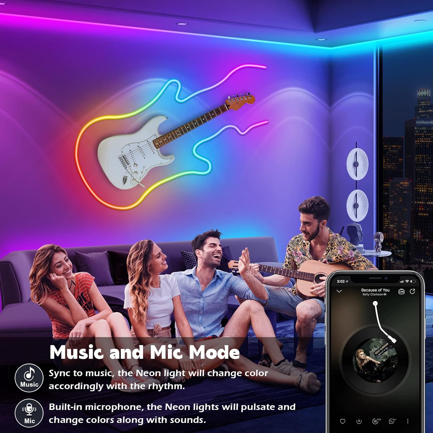 neon strip lights with timer function