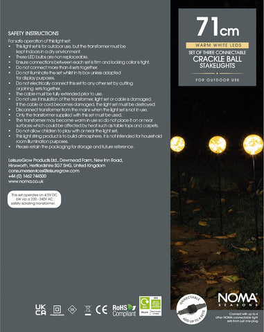 NOMA Warm White Connectable Crackleball Lights (Pack of 3)