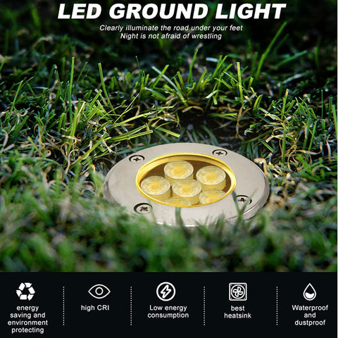 Outdoor Buried Lights LED Ground Light Mains Powered Garden Lights Underground Light 6W 12V 24V IP67 Waterproof Low Voltage Well Lighting for Garden, Pathway, Patio(Warm White)