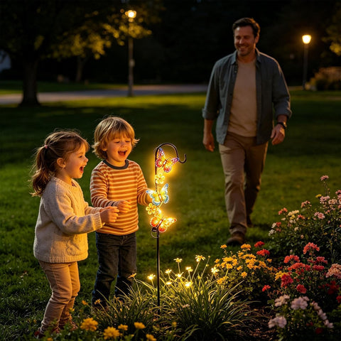 Solar Garden Light, Butterfly Design Waterproof Lawn Lamp Outdoor 7.67inch