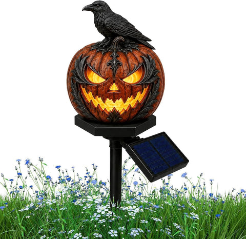Solar Light Halloween Pumpkin Design Waterproof Yard Decoration