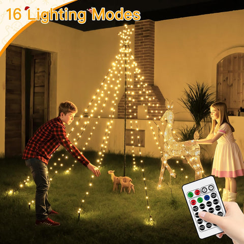 Christmas Tree Lights 340 LED Warm White Outdoor Fairy Lights with Star & Remote