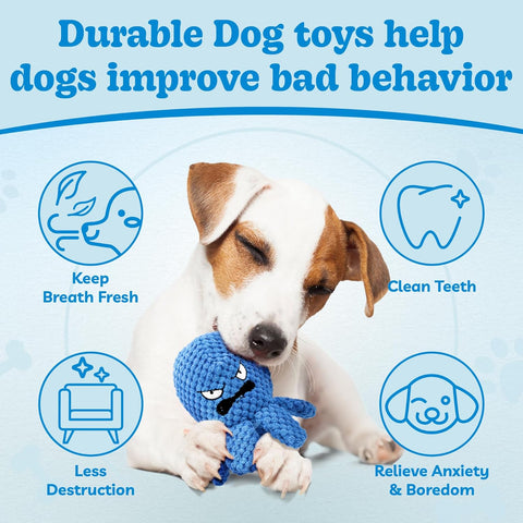 Interactive Dog Toys Octopus – 4 Pack Plush Puzzle Set