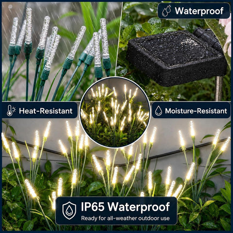 Solar Swaying Firefly Garden Lights, Acrylic Outdoor Decor (2 Pack)