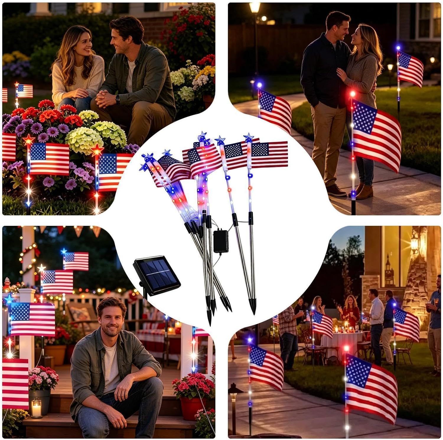 Solar Pathway Lights Outdoor Pathway Patriotic Lighting