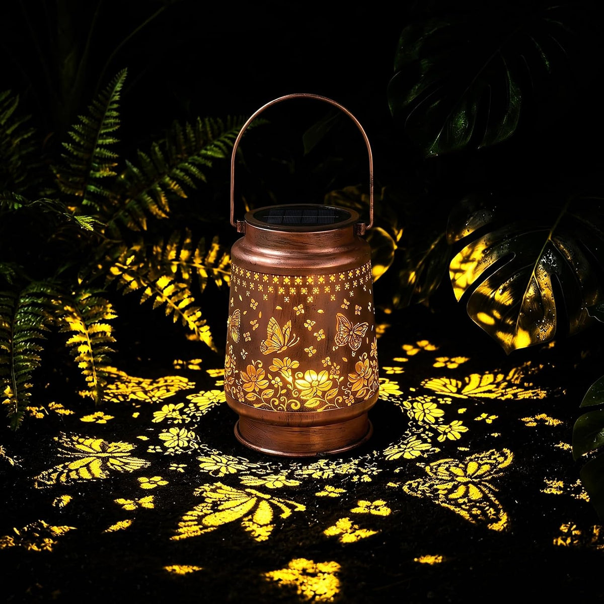 Solar Lanterns Outdoor Waterproof Candle Garden Decoration Birthday Presents for Women Patio Lawn Yard Pathway Hanging Light, Butterfly
