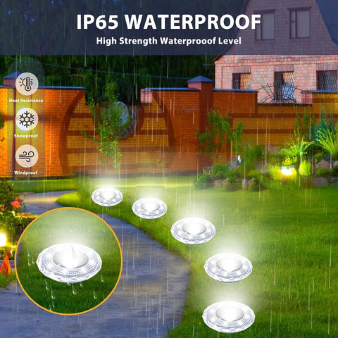 Solar Ground Lights 10 Pack Waterproof Outdoor Solar Lights for Yard Led Solar Garden Lights Landscape Lighting for Patio Pathway Lawn Yard Deck Driveway Walkway, Cold White