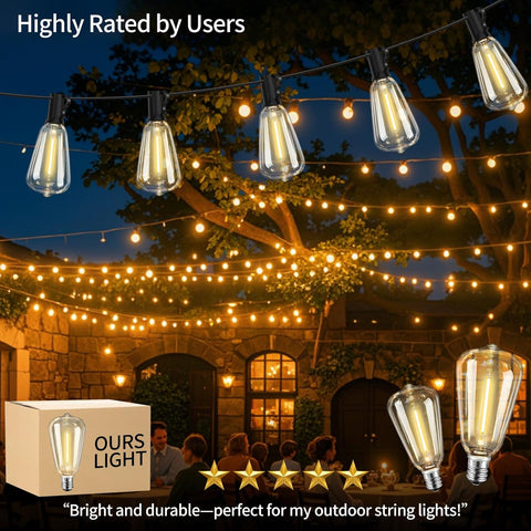Vintage Filament Clear ST64 LED Bulb (Pack of 3)