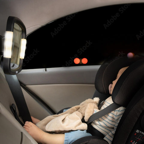 Onco LED Baby Car Mirror with Remote Control and Dual Light Modes