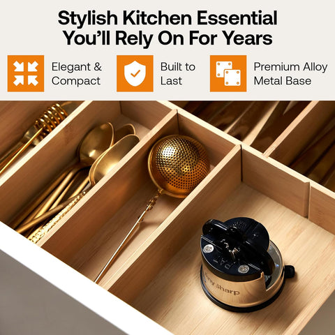 AnySharp Pro Metal Knife Sharpener – Suction Base | Hands-Free Safety | Razor-Sharp Results | Ideal for Hardened Steel & Serrated Knives