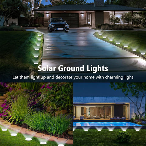 Solar Ground Lights 8 Pack Solar Garden Lights for Patio Yard Landscape