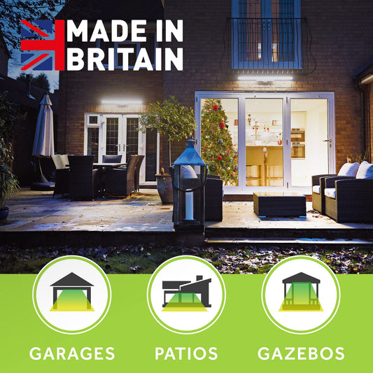 Elevate Your Outdoors with Smart WiFi Decking Lights: Mains Powered, Motion Sensor, 20W, IP65 Waterproof, UK-Made Patio Lights - Grey [Energy Class A+]